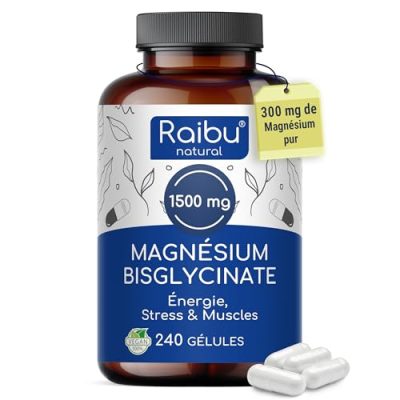 Raibu Magnésium Bisglycinate, vue de face