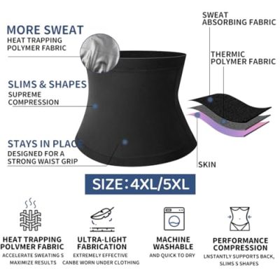 Thqae Ceinture de sudation thermopolymère grande taille, vue de face